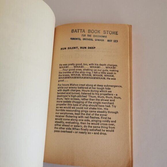 1974 Run Silent Run Deep Paperback Edward L Beach Coronet Submarine Fiction Hist - Picture 5 of 8